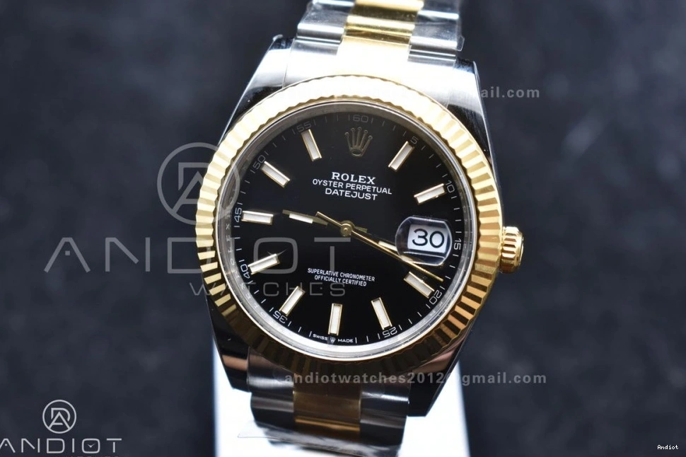 Edition Clean YG Steel 41 Dial on 904L Black 1:1 Bracelet Oyster SS DateJust Stick VR3235 126333 Best 0402